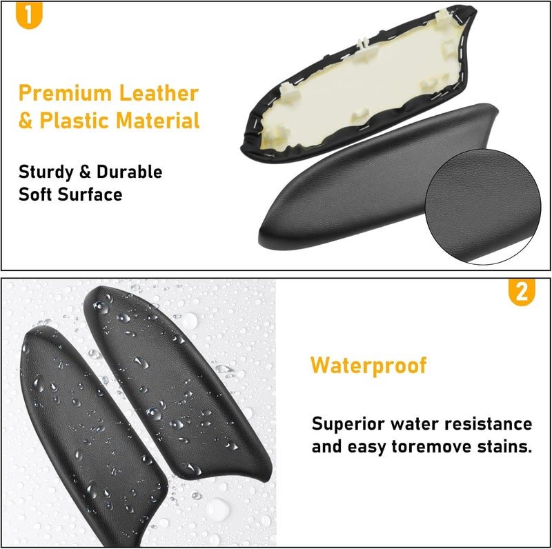 APESER Compatible with Honda Accord Sedan 2008-2012 Center Console Cover & Front Door Panels Armrest Replacement,Leather Front Door Panel Lids Armrest Cover Set for Accord EX/EX-L/LX/LX-P/SE(Black) - Image 5
